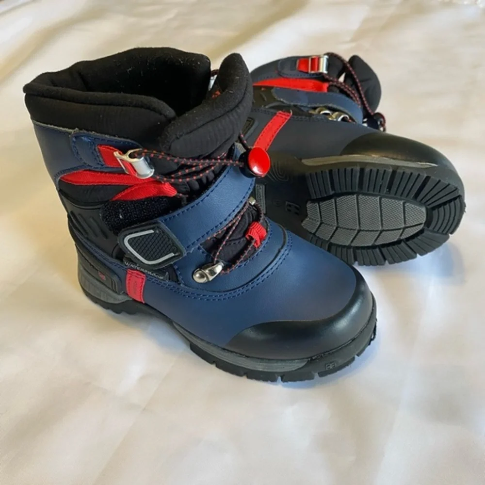3M Thinsulate Kids Blue and Red Winter Boots